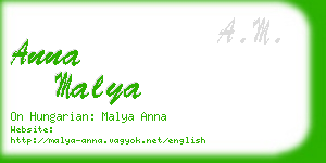 anna malya business card